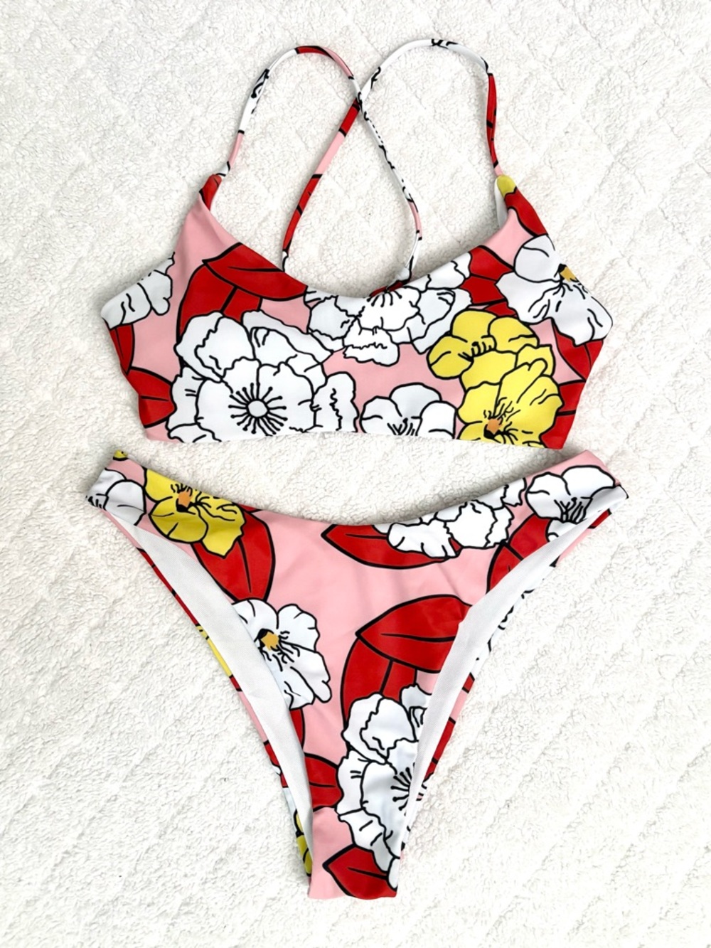 Cheeky Floral Pink Tie-Back Bikini Set